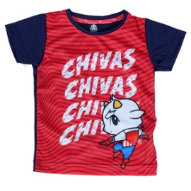 PLAYERA BEBE ROJA MANGAS AZULES CHIVAS CHIVAS