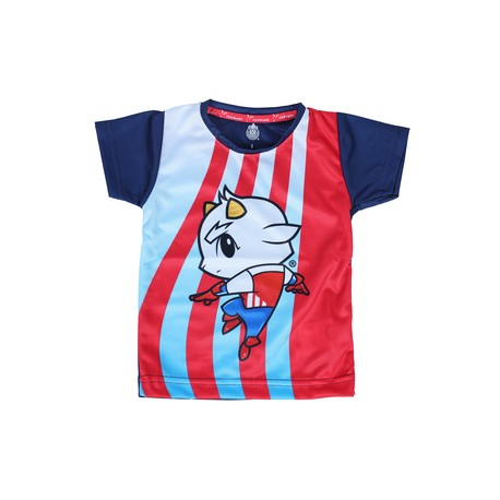 PLAYERA BEBE CHIVA NIÑO MANGAS AZULES