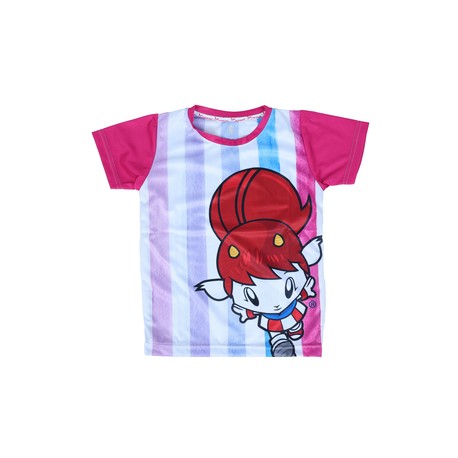 PLAYERA CHIVA NIÑA RAYAS PASTEL