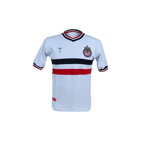 PLAYERA BLANCA CARDIGAN FRANJAS CHIVITA Y ESCUDO CHIVAS