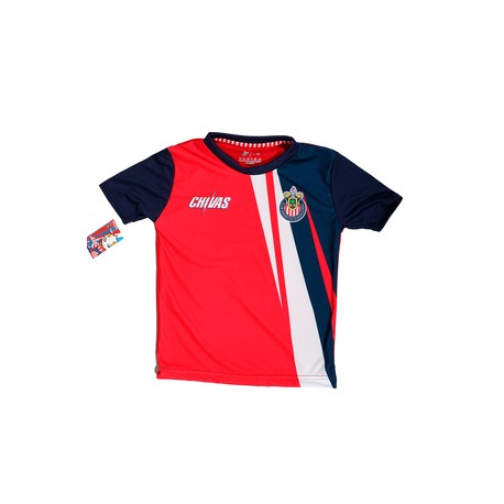 PLAYERA NIÑO COMBINADA ESCUDO CHIVAS