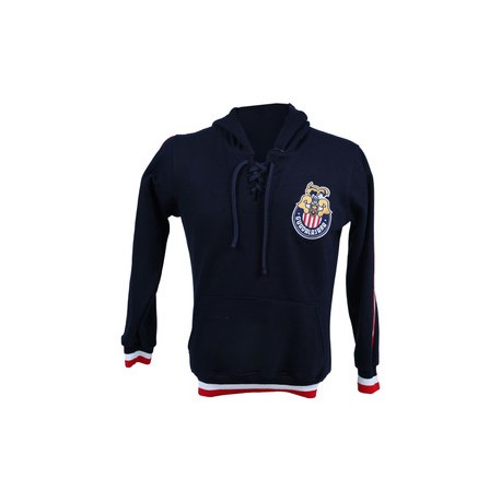 SUDADERA AZUL CARDIGAN ESCUDO RETRO CHIVAS