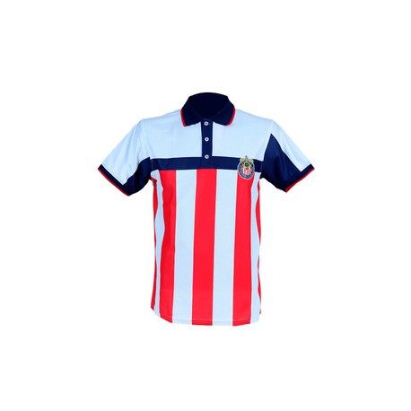 POLO BLANCA RAYAS ESCUDO CHIVAS