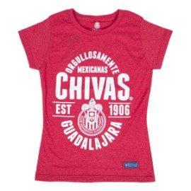 PLAYERA ORGULLO MEXICANO CHIVAS ROJO JASPE MUJER