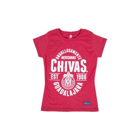 PLAYERA ORGULLO MEXICANO CHIVAS ROJO JASPE MUJER