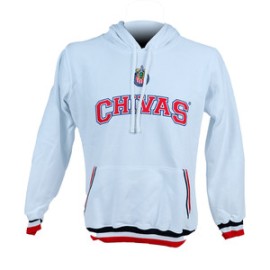 SUDADERA BLANCA CARDIGAN ESCUDO CHIVAS