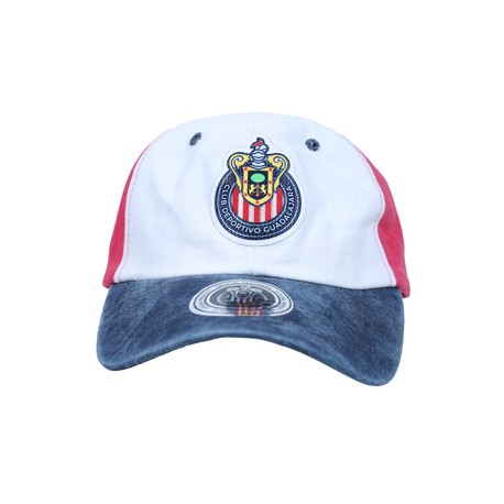 GORRA TRICOLOR DESLAVADA ESCUDO CHIVAS