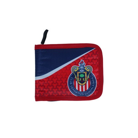 CARTERA ROJA Y AZUL ESCUDO CHIVAS