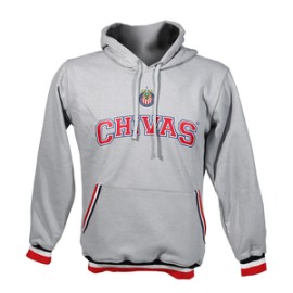 SUDADERA GRIS CARDIGAN ESCUDO CHIVAS