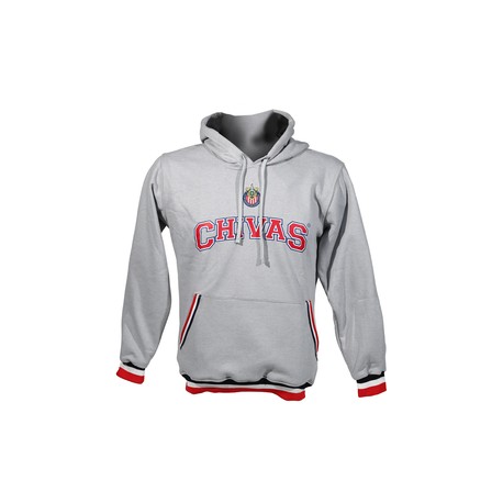 SUDADERA GRIS CARDIGAN ESCUDO CHIVAS