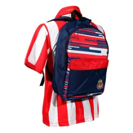 MOCHILA AZUL TEXTURAS ESCUDO CHIVAS