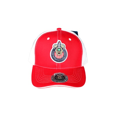 GORRA MALLA ROJA ESCUDO CHIVAS