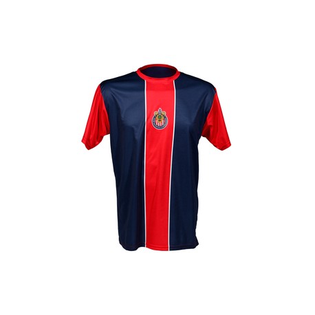 PLAYERA BICOLOR AZUL Y ROJO ESCUDO CHIVAS