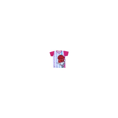 PLAYERA BEBE CHIVA NIÑA RAYAS PASTEL