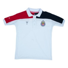 PLAYERA POLO COMBINADA BASE BLANCO CHIVAS