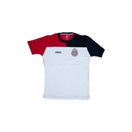 PLAYERA COMBINADA BASE BLANCO CHIVAS