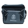 HIELERA CON BOLSA FRONTAL GRIS Y NEGRO CHIVAS