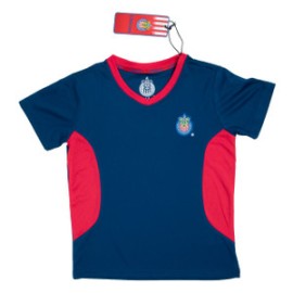 PLAYERA MESH COMBINADA AZUL Y ROJO ESC CHIVAS NIÑO