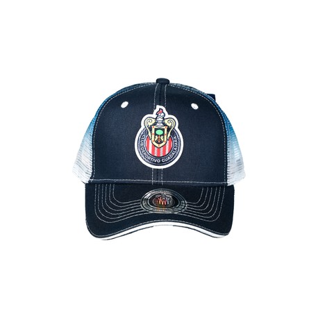 GORRA MALLA AZUL DEGRADADO ESCUDO CHIVAS