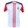 PLAYERA BLANCA MANGAS ROJAS ESCUDO CHIVAS