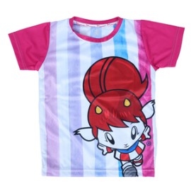 PLAYERA BEBE CHIVA NIÑA RAYAS PASTEL