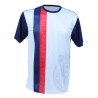 PLAYERA BLANCA MANGAS AZULES 2 RAYAS ESCUDO MARCA AGUA CHIVAS